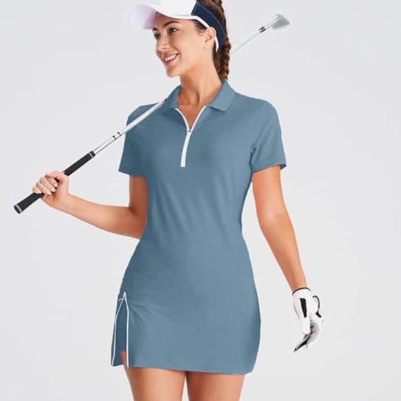 Hiverlay Tennis Dress UPF 50+ Golf Dress Workout Athletic Dress | Blue-2 | Large - Picture 1 of 8
